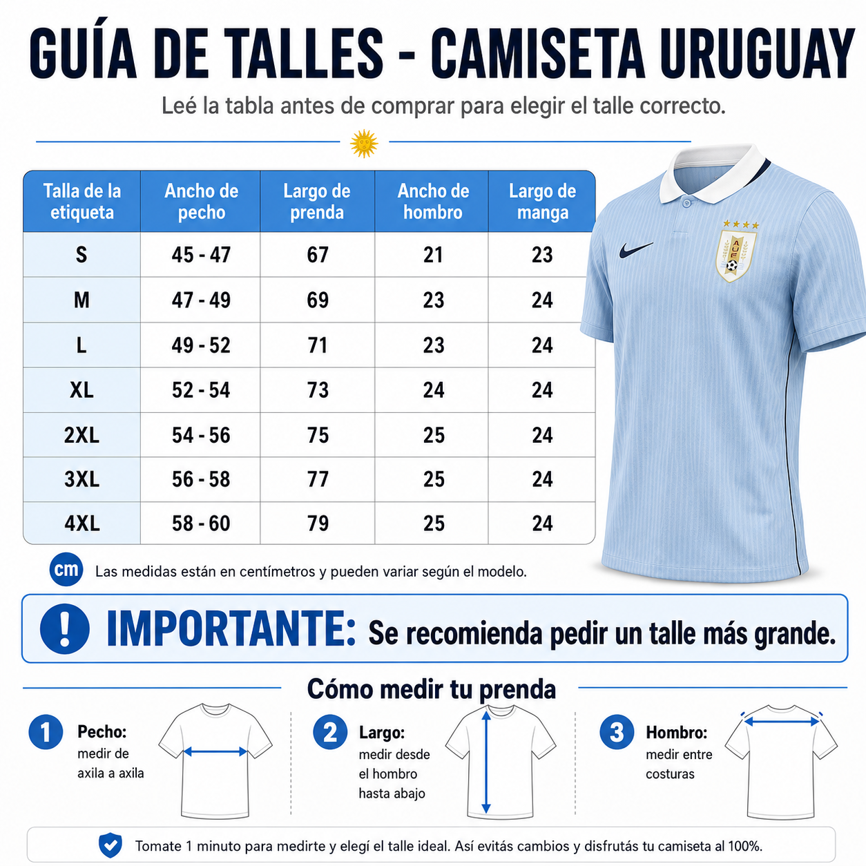 Camiseta Uruguay Nike Foundation Hombre 2026 - Imagen 2