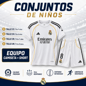 Equipo de Fútbol Infantil REAL MADRID – Camiseta + Short