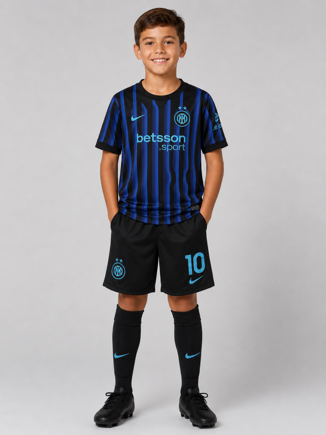 Equipo de Fútbol Infantil INTER DE MILAN – Camiseta + Short - Imagen 2