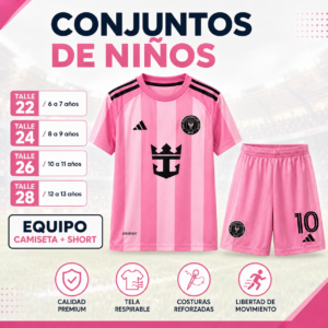 Equipo de Fútbol Infantil INTER MIAMI – Camiseta + Short