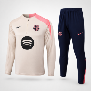 Conjunto Barcelona Entrenamiento Beige + Azul Marino